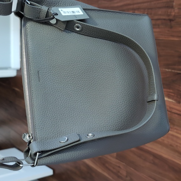 All Saints Kita Leather Stormy Grey Double Strap Crossbody Bag Nwt ❤️ - Picture 10 of 12